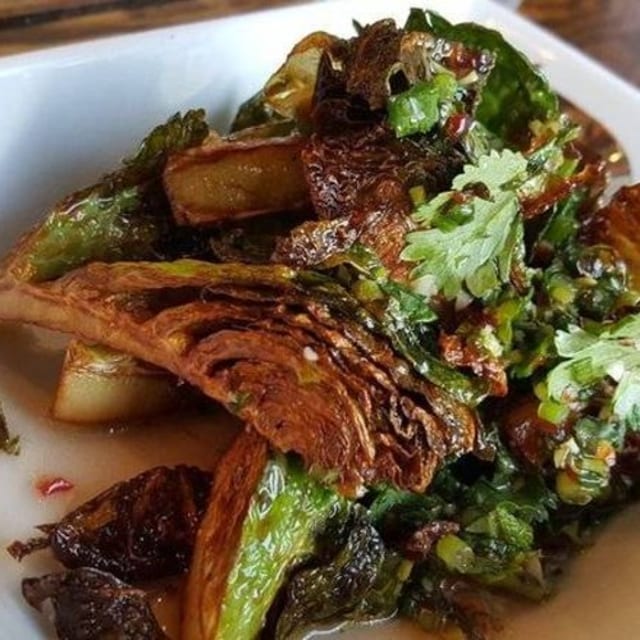 Flash Fried Brussels Sprouts.